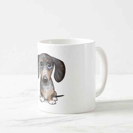 Merle Dapple Dackel Niedliche Dackel Dog Kaffeetasse (VorderseiteRechts)