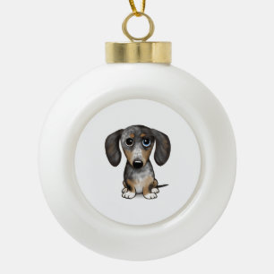 Merle Dapple Dackel Niedliche Dackel Dog Keramik Kugel-Ornament