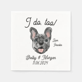 Merle French Bulldog Wedding Cocktail Napkin Serviette