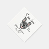 Merle French Bulldog Wedding Cocktail Napkin Serviette (Ecke)