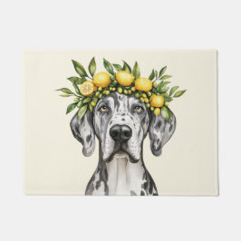 Merle Great Dane Dog Lemon Crown Fußmatte