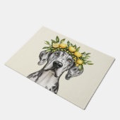 Merle Great Dane Dog Lemon Crown Fußmatte (Schrägansicht)