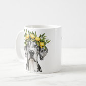Merle Great Dane Dog Lemon Crown Kaffeetasse (Vorderseite Links)