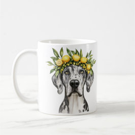 Merle Great Dane Dog Lemon Crown Kaffeetasse