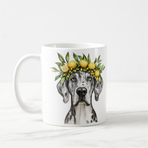 Merle Great Dane Dog Lemon Crown Kaffeetasse