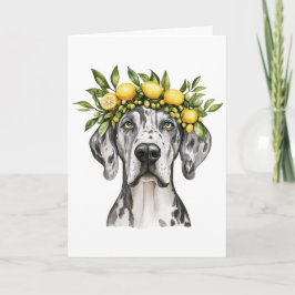 Merle Great Dane Dog Lemon Crown Karte