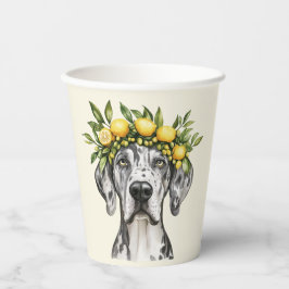 Merle Great Dane Dog Lemon Crown Pappbecher