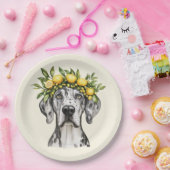 Merle Great Dane Dog Lemon Crown Pappteller (Party)