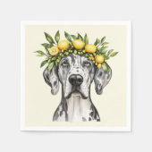 Merle Great Dane Dog Lemon Crown Serviette (Vorderseite)