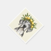 Merle Great Dane Dog Lemon Crown Serviette (Ecke)