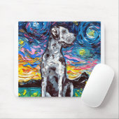 Merle Great Dane Starry Night Impressionist Hund Mousepad (Mit Mouse)
