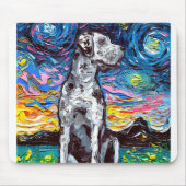 Merle Great Dane Starry Night Impressionist Hund Mousepad (Vorne)