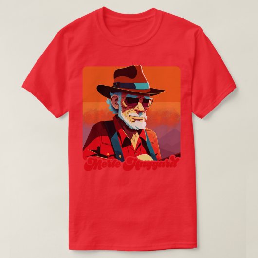 Merle Haggard Retro Fan Design T-Shirt (Design vorne)