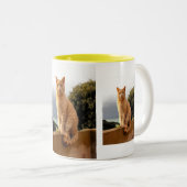 Merlin an der Gartenmauer Zweifarbige Tasse (VorderseiteRechts)