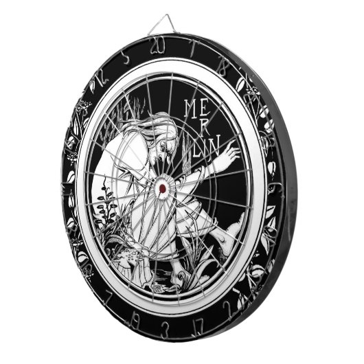 Merlin Art Nouveau Fantasy Dartscheibe (Vorderseite rechts)