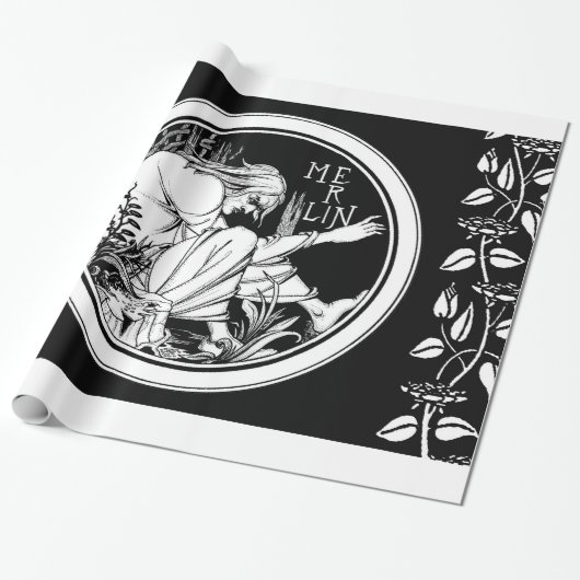 Merlin Art Nouveau Fantasy Geschenkpapier (Ungerollt)