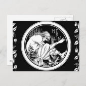 Merlin Art Nouveau Fantasy Postkarte (Vorne/Hinten)