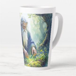 Merlin beim Praktizieren von Kräuterkunde Latte Ta Milchtasse