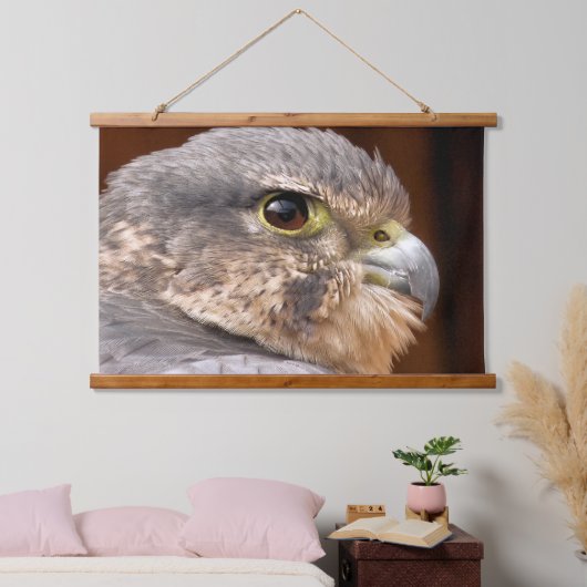 MERLIN FALCON BIRD OF PREY WANDTEPPICH MIT HOLZRAHMEN (Schlafzimmer)
