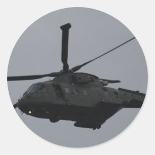 Merlin Helicopter von RAF Benson, Vereinigtes Köni Runder Aufkleber