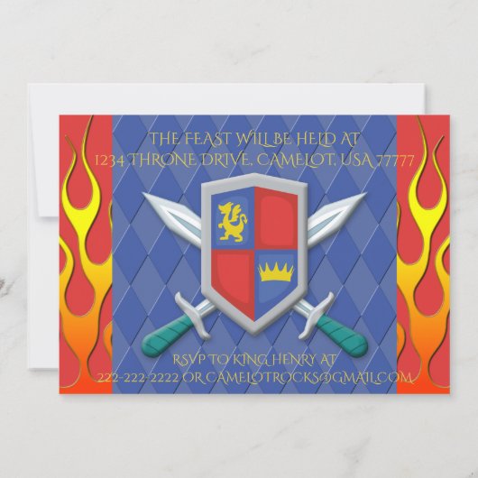 Merlin & Knights of the Round Table Einladung (Rückseite)