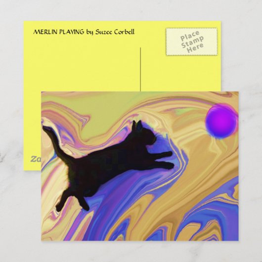 Merlin Playing Postcard Postkarte (Vorne/Hinten)
