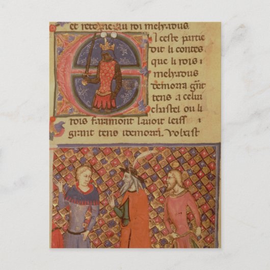 Merlin tutoring Arthur Postkarte (Vorderseite)