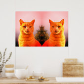 Merlin und Engel-Zwillinge-Katzen-Poster Poster (Küche)