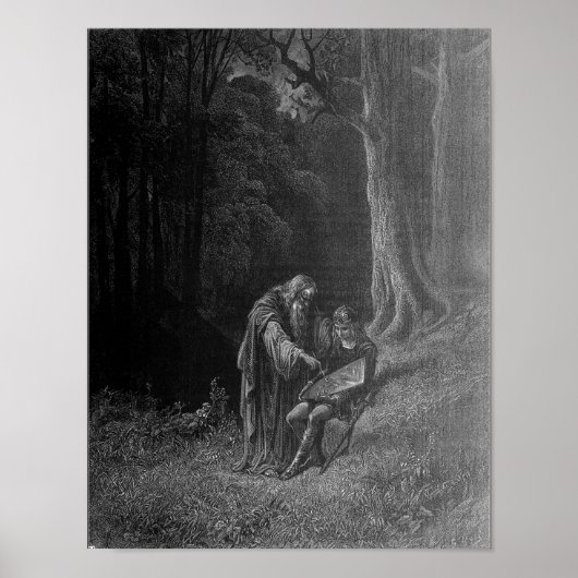 Merlin unterrichtet junge Arthur Poster (Vorne)