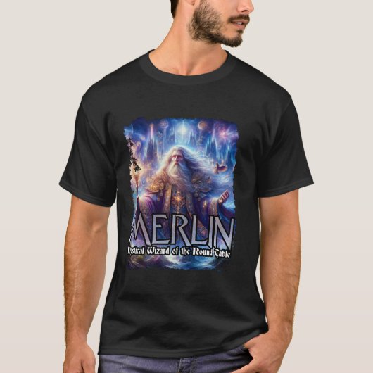 Merlin Wizard der Round Table Magician Long Sle T-Shirt (Vorderseite)