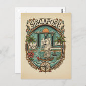 Merlion Singapore Postkarte (Vorne/Hinten)