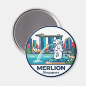 Merlion Singapur Magnet (Vorderseite/Rückseite)