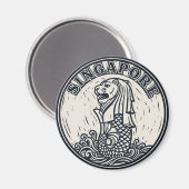 Merlion Singapur Magnet (Vorderseite/Rückseite)