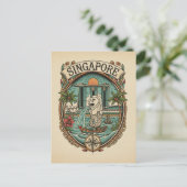 Merlion Singapur Postkarte (Stehend Vorderseite)