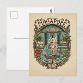 Merlion Singapur Postkarte (Vorne/Hinten)