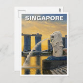 Merlion Singapur Postkarte (Vorne/Hinten)