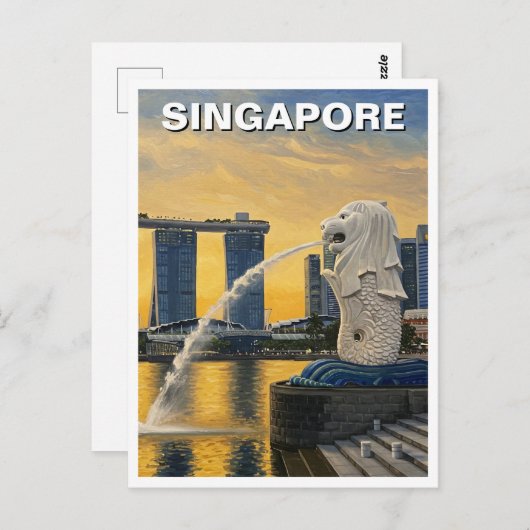 Merlion Singapur Postkarte (Vorne/Hinten)