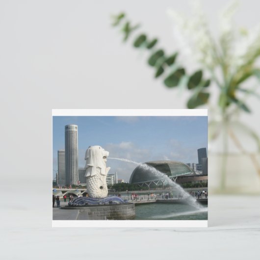Merlion Singapur Postkarte (Stehend Vorderseite)