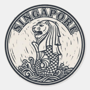 Merlion Singapur Runder Aufkleber