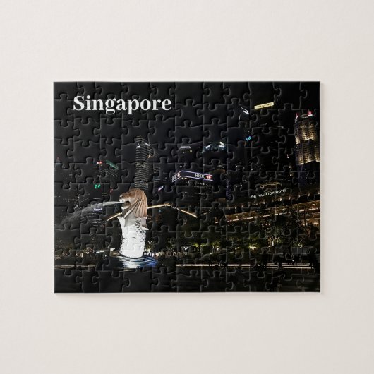 Merlion & Singapur Skyline #1 Jigsaw Puzzle (Horizontal)