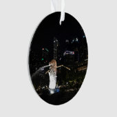 Merlion & Singapur Skyline #1 Ornament (Vorderseite)