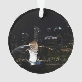 Merlion & Singapur Skyline #1 Ornament (Rückseite)