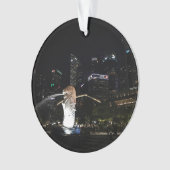 Merlion & Singapur Skyline #1 Ornament (Vorderseite)
