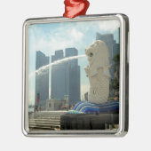 Merlion Skulptur Singapur Silbernes Ornament (Links)