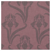 Merlot Art Nouveau Iris Stoff (Nahaufnahme)
