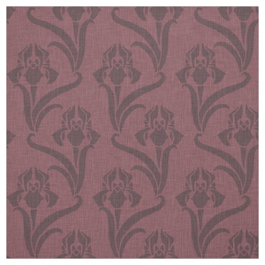 Merlot Art Nouveau Iris Stoff (Muster)