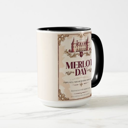 Merlot Day - Heiratsüberlebenszeichen Parody Wine Tasse (VorderseiteRechts)