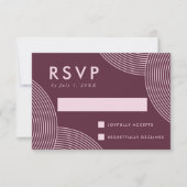 Merlot Geometric Swirl Wedding RSVP Karte (Vorderseite)