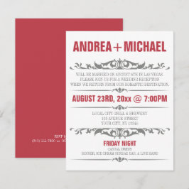 Merlot & Grey Wedding Reception NUR Einladungen