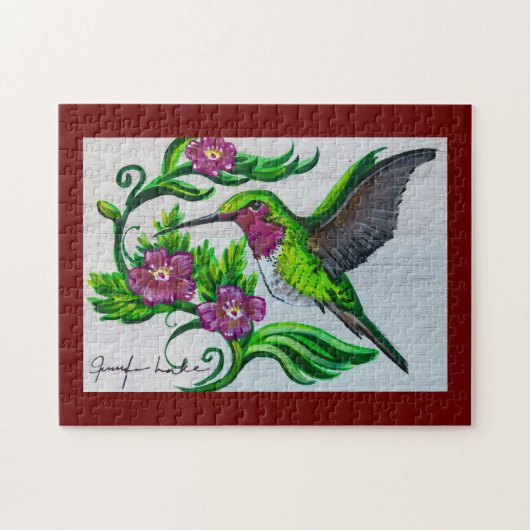 Merlot Hummingbird Puzzle (Horizontal)